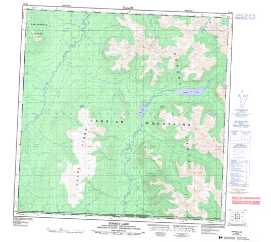Dorsey Lake Topographic Paper Map 105B04 at 1:50,000 scale