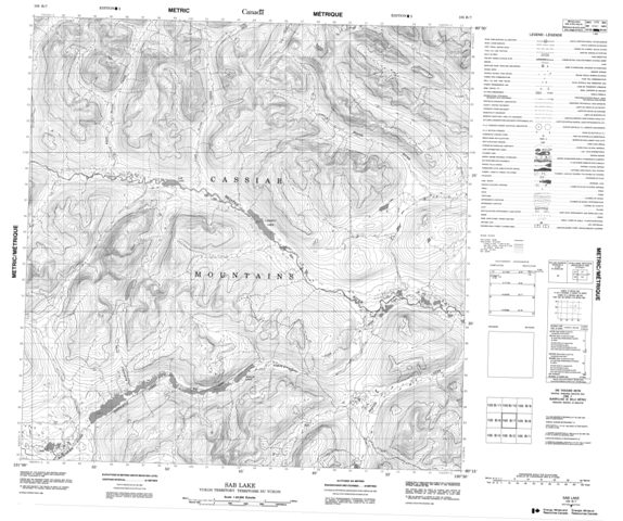 Sab Lake Topographic Paper Map 105B07 at 1:50,000 scale