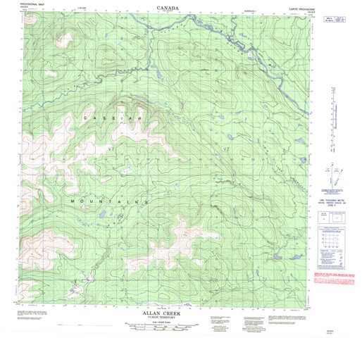 Allan Creek Topographic Paper Map 105B09 at 1:50,000 scale