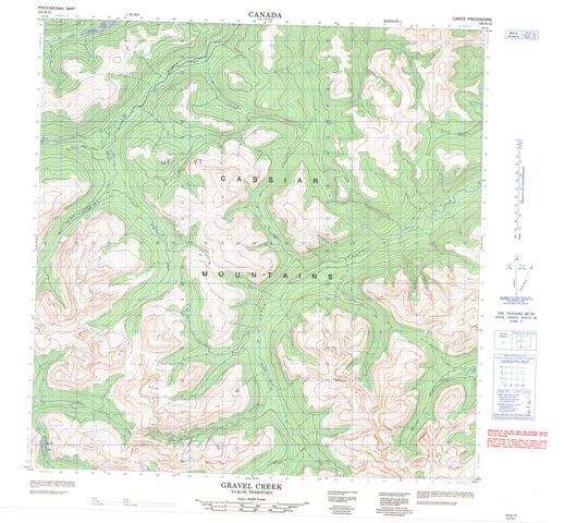 Gravel Creek Topographic Paper Map 105B10 at 1:50,000 scale