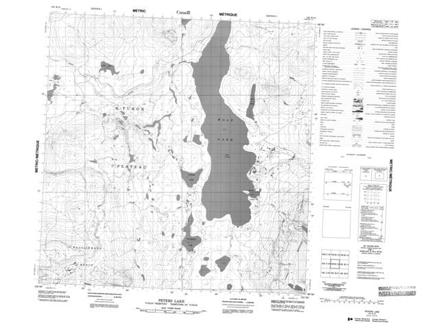 Peters Lake Topographic Paper Map 105B12 at 1:50,000 scale
