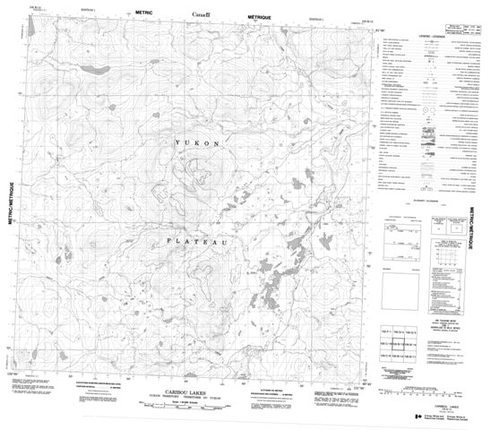 Caribou Lakes Topographic Paper Map 105B13 at 1:50,000 scale
