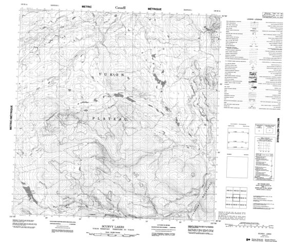 Scurvy Lakes Topographic Paper Map 105B14 at 1:50,000 scale