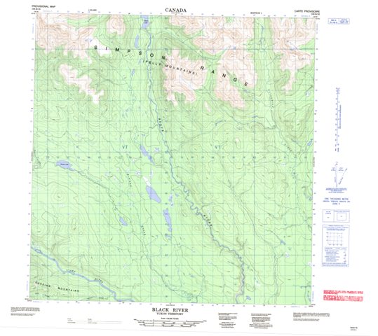 Black River Topographic Paper Map 105B16 at 1:50,000 scale