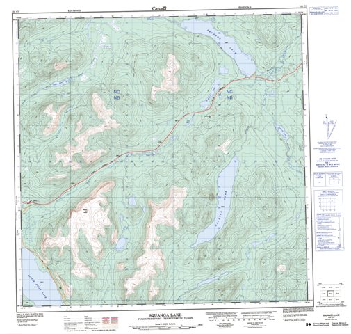 Squanga Lake Topographic Paper Map 105C05 at 1:50,000 scale