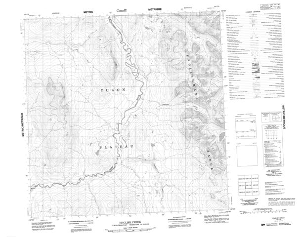 English Creek Topographic Paper Map 105C08 at 1:50,000 scale