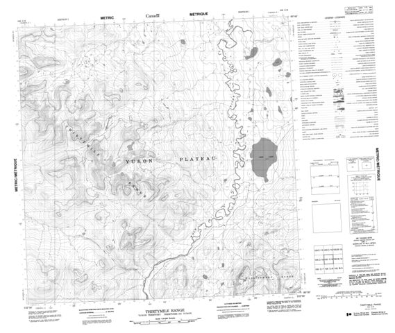 Thirtymile Range Topographic Paper Map 105C09 at 1:50,000 scale