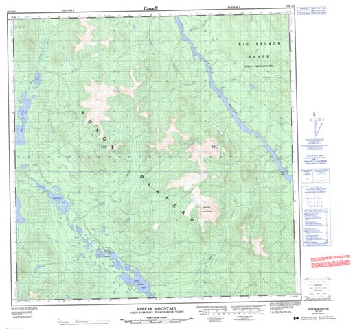 Streak Mountain Topographic Paper Map 105C12 at 1:50,000 scale