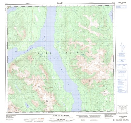 Jubilee Mountain Topographic Paper Map 105D01 at 1:50,000 scale