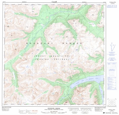 Fenwick Creek Topographic Paper Map 105D03 at 1:50,000 scale