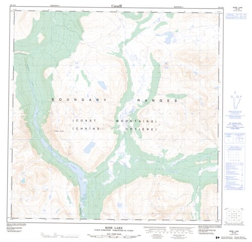 Rose Lake Topographic Paper Map 105D05 at 1:50,000 scale