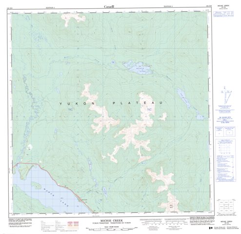 Michie Creek Topographic Paper Map 105D09 at 1:50,000 scale
