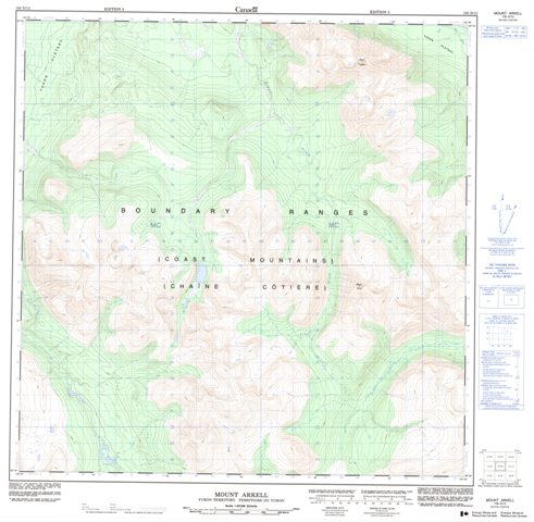 Mount Arkell Topographic Paper Map 105D12 at 1:50,000 scale