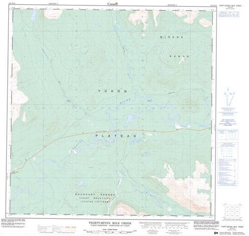 Thirty Seven Mile Creek Topographic Paper Map 105D13 at 1:50,000 scale