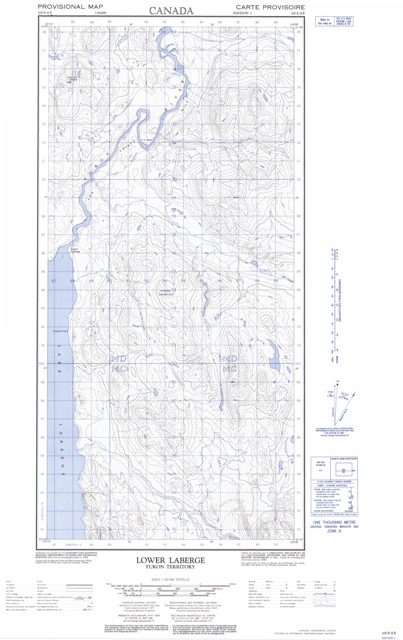 Lower Laberge Topographic Paper Map 105E06E at 1:50,000 scale
