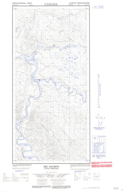 Big Salmon Topographic Paper Map 105E15W at 1:50,000 scale