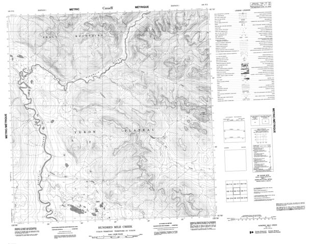 Hundred Mile Creek Topographic Paper Map 105F02 at 1:50,000 scale