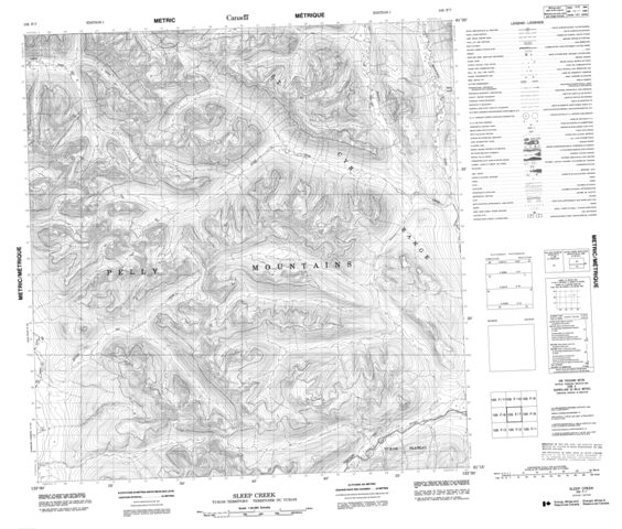 Sleep Creek Topographic Paper Map 105F07 at 1:50,000 scale