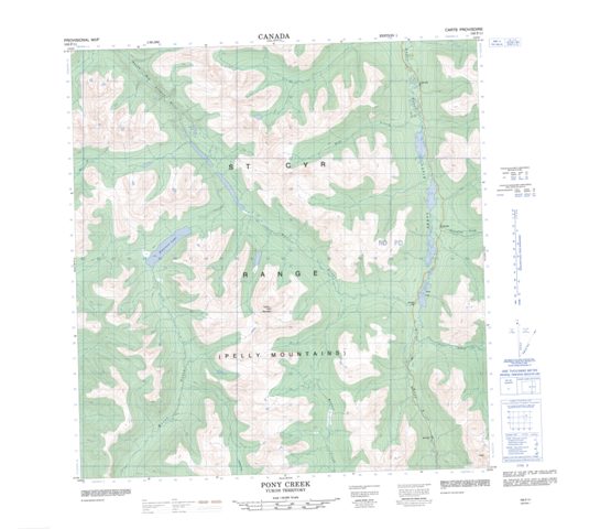 Pony Creek Topographic Paper Map 105F11 at 1:50,000 scale