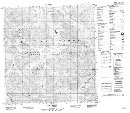 Fox Creek Topographic Paper Map 105F14 at 1:50,000 scale