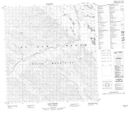 Ram Creek Topographic Paper Map 105F15 at 1:50,000 scale