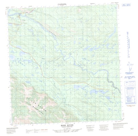 Ross River Topographic Paper Map 105F16 at 1:50,000 scale