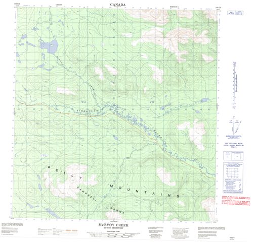 Mcevoy Creek Topographic Paper Map 105G09 at 1:50,000 scale