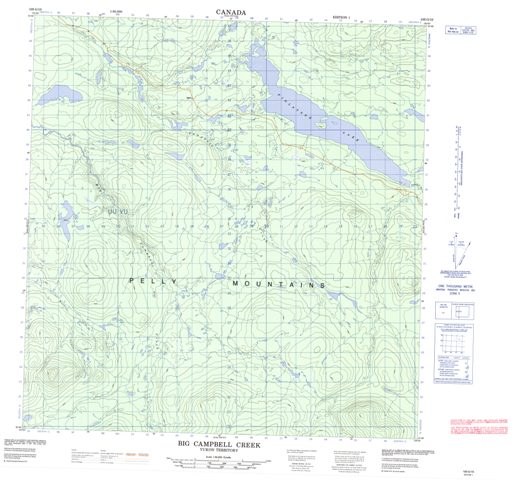 Big Campbell Creek Topographic Paper Map 105G10 at 1:50,000 scale