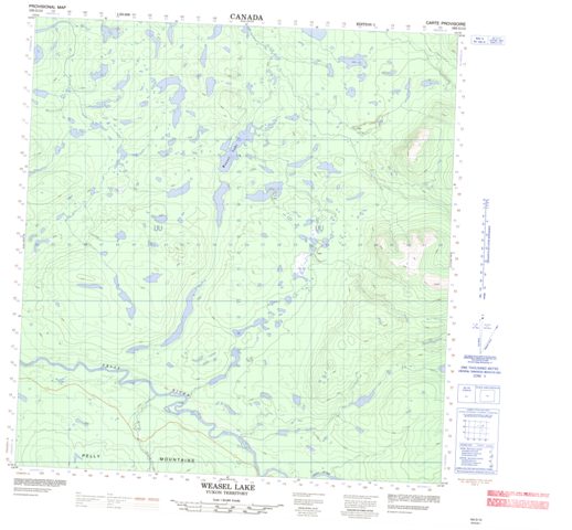 Weasel Lake Topographic Paper Map 105G13 at 1:50,000 scale