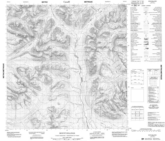 Mount Billings Topographic Paper Map 105H02 at 1:50,000 scale