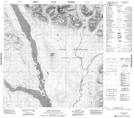 Nipple Mountain Topographic Paper Map 105H06 at 1:50,000 scale