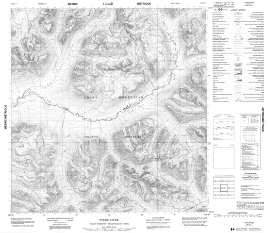 Tyers River Topographic Paper Map 105H07 at 1:50,000 scale