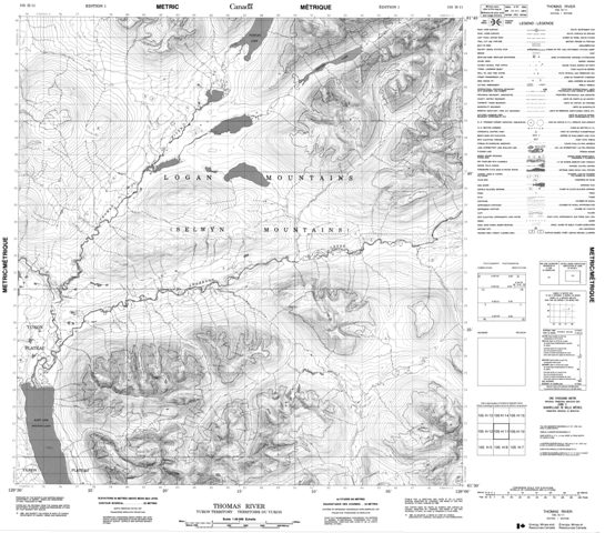 Thomas River Topographic Paper Map 105H11 at 1:50,000 scale