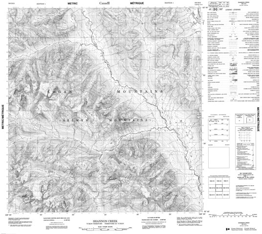 Shannon Creek Topographic Paper Map 105H15 at 1:50,000 scale
