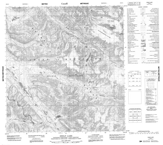 Shelf Lake Topographic Paper Map 105I01 at 1:50,000 scale
