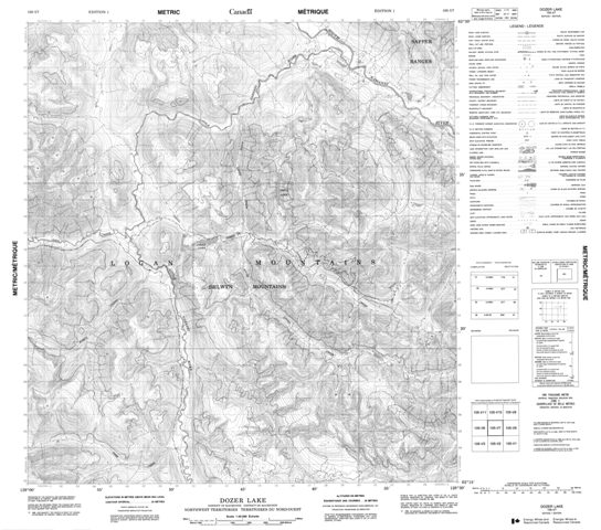 Dozer Lake Topographic Paper Map 105I07 at 1:50,000 scale