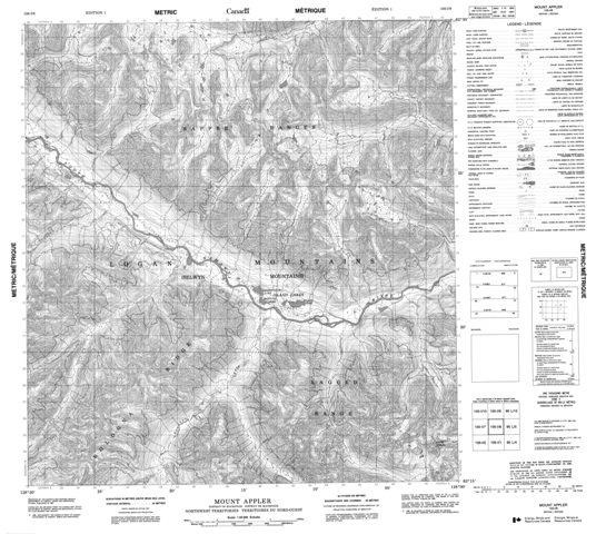 Mount Appler Topographic Paper Map 105I08 at 1:50,000 scale