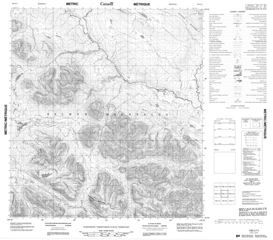 No Title Topographic Paper Map 105I11 at 1:50,000 scale