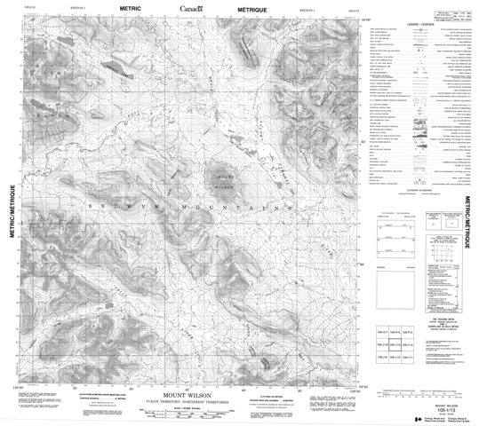 Mount Wilson Topographic Paper Map 105I13 at 1:50,000 scale