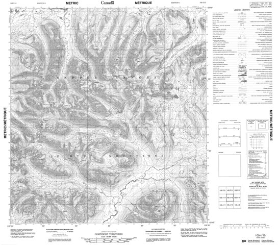 No Title Topographic Paper Map 105I15 at 1:50,000 scale