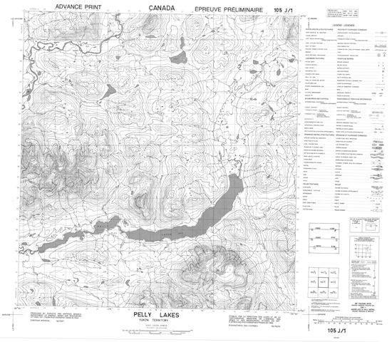 Pelly Lakes Topographic Paper Map 105J01 at 1:50,000 scale