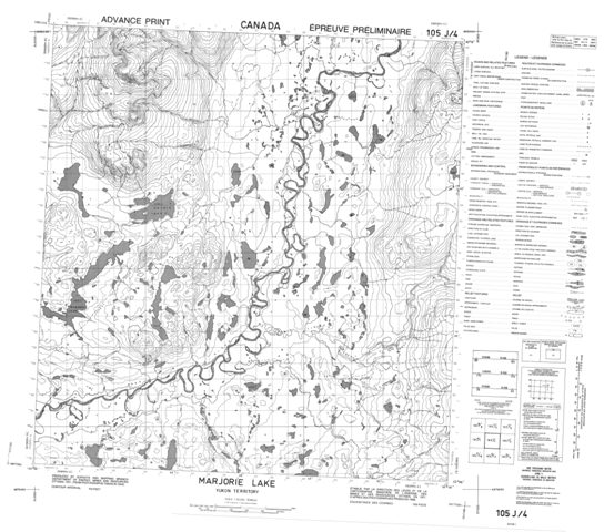 Marjorie Lake Topographic Paper Map 105J04 at 1:50,000 scale