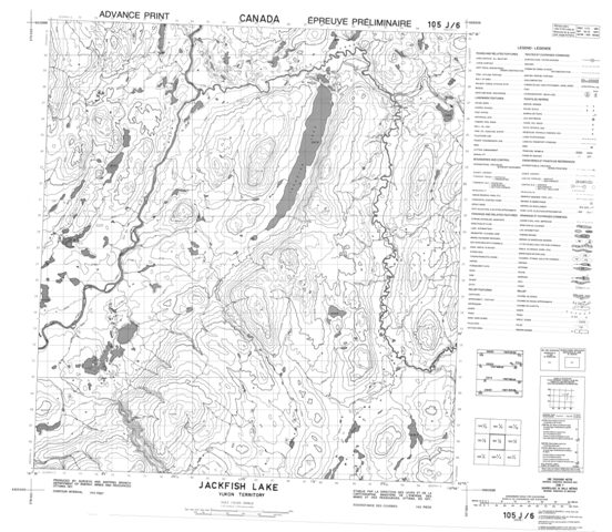 Jackfish Lake Topographic Paper Map 105J06 at 1:50,000 scale