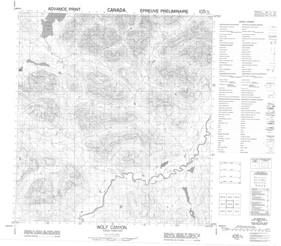Wolf Canyon Topographic Paper Map 105J08 at 1:50,000 scale