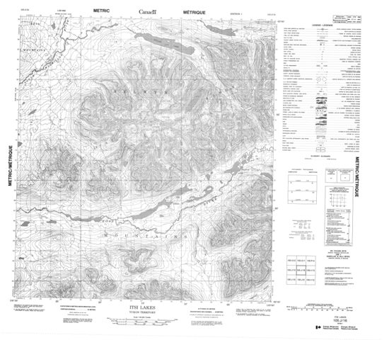 Itsi Lakes Topographic Paper Map 105J16 at 1:50,000 scale