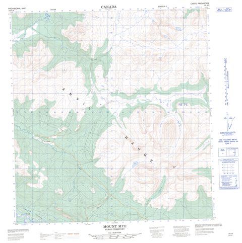 Mount Mye Topographic Paper Map 105K06 at 1:50,000 scale