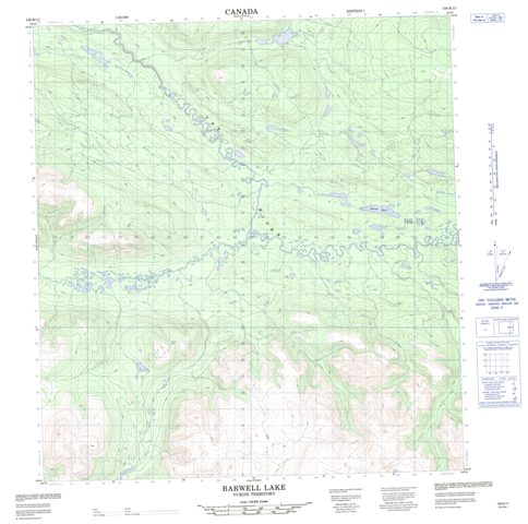 Barwell Lake Topographic Paper Map 105K11 at 1:50,000 scale