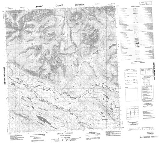 Mount Selous Topographic Paper Map 105K16 at 1:50,000 scale