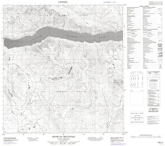 Snowcap Mountain Topographic Paper Map 105L02 at 1:50,000 scale