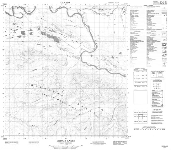 Detour Lakes Topographic Paper Map 105L10 at 1:50,000 scale